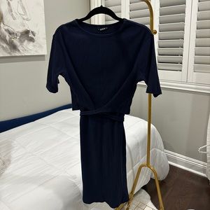 Adorable Dark Blue Pencil Skirt Set !